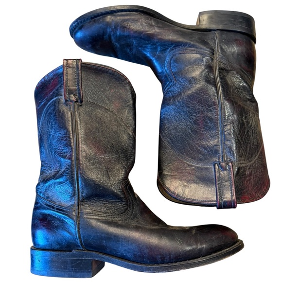 Dan Post Men’s 8.5D Classic Oxblood Leather Roper Style Cowboy Boots